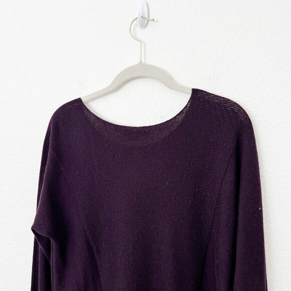 [Vince] Purple Cashmere Wool Blend Pullover Round Neck Slouchy Sweater Size XS - Picture 7 of 11